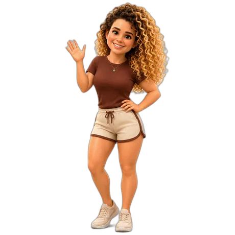 Mascote da Vanessa acenando